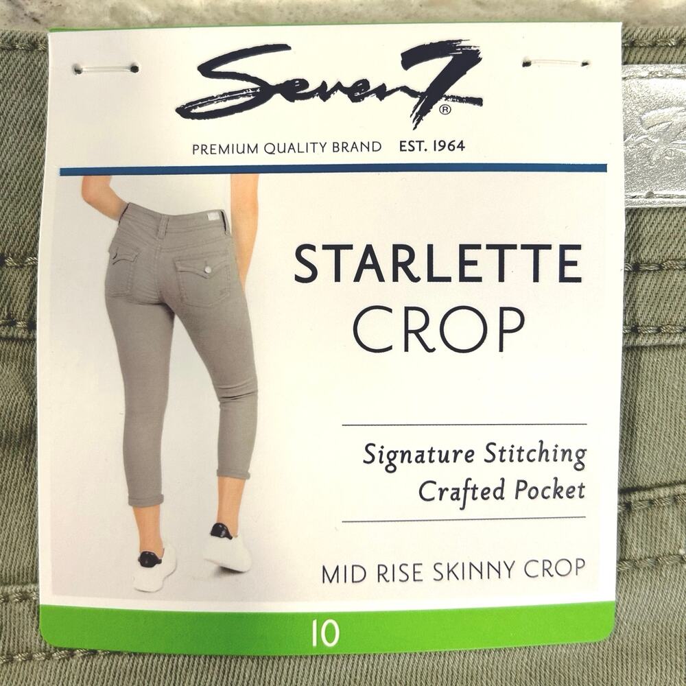 Seven7 Crop Jeans-Women's 10- seagrass color Starlette‎ Mid Rise Skinny Crop